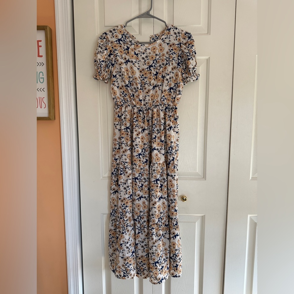 Flower Patterned MIDI Dress
